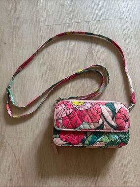 Vera Bradley Pink Floral Quilted Crossbody Bag
